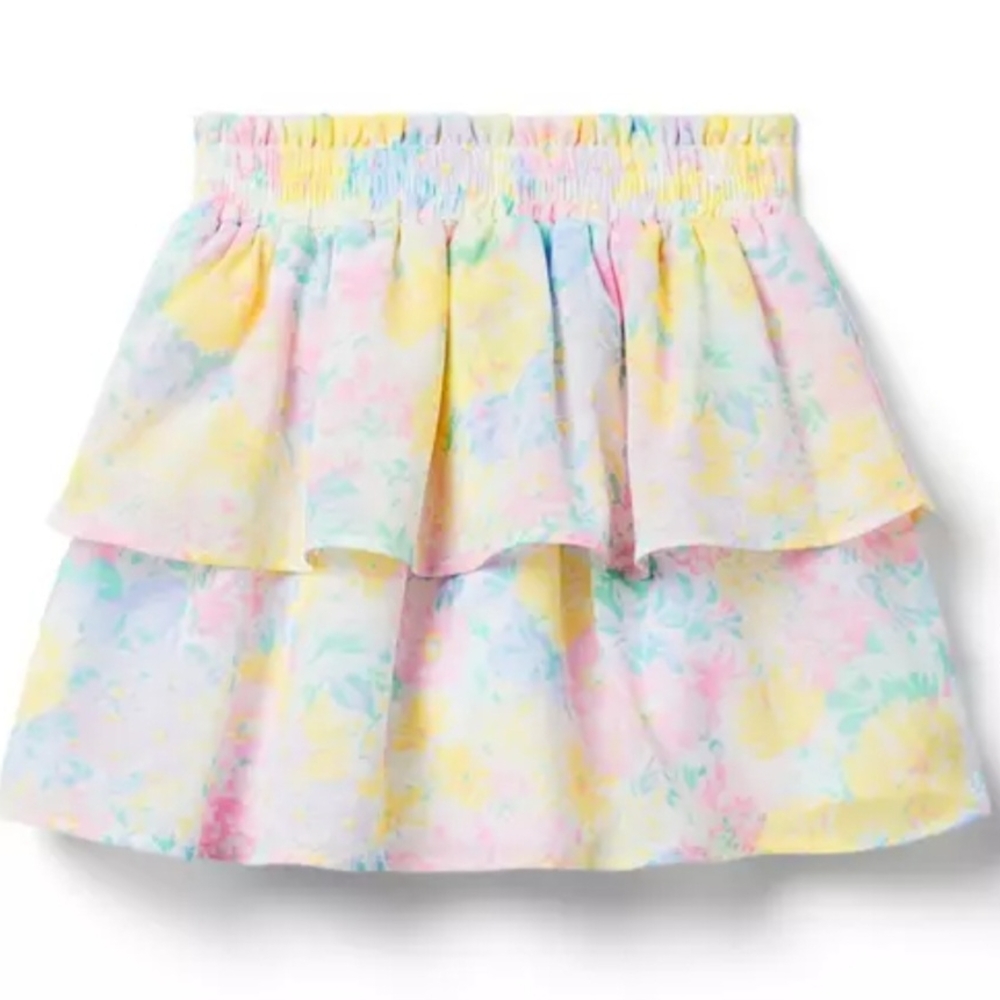 NWT Janie and Jack Floral Tiered Chiffon Skirt (Size: 2T)